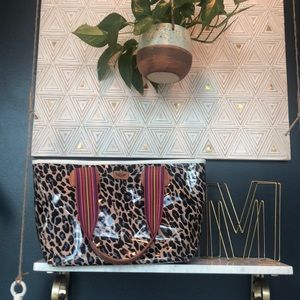 Consuela blue jag zipper tote